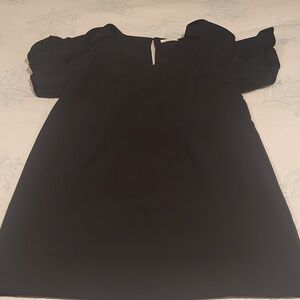 Jade Melody Tam Black Dress with Puff Sleeves